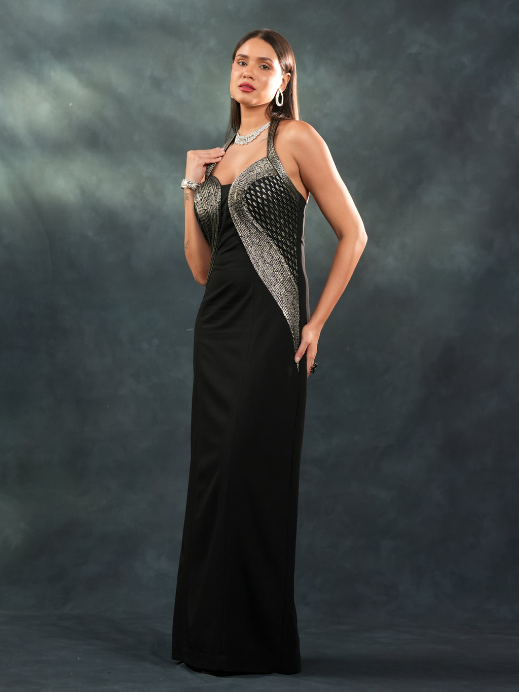 Midnight Drape Gown