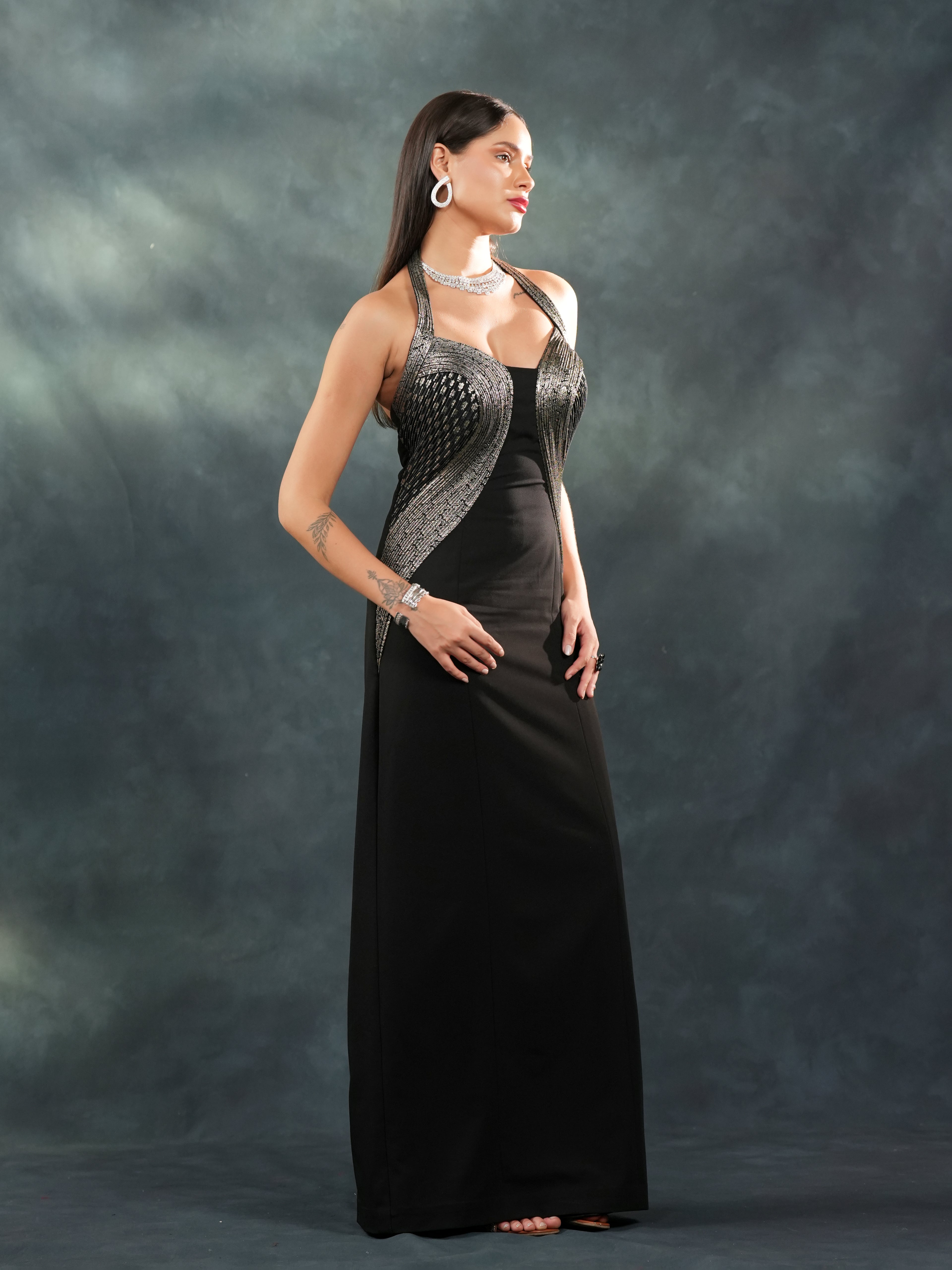 Midnight Drape Gown