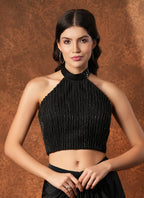 Noir Shallow Slit Drape