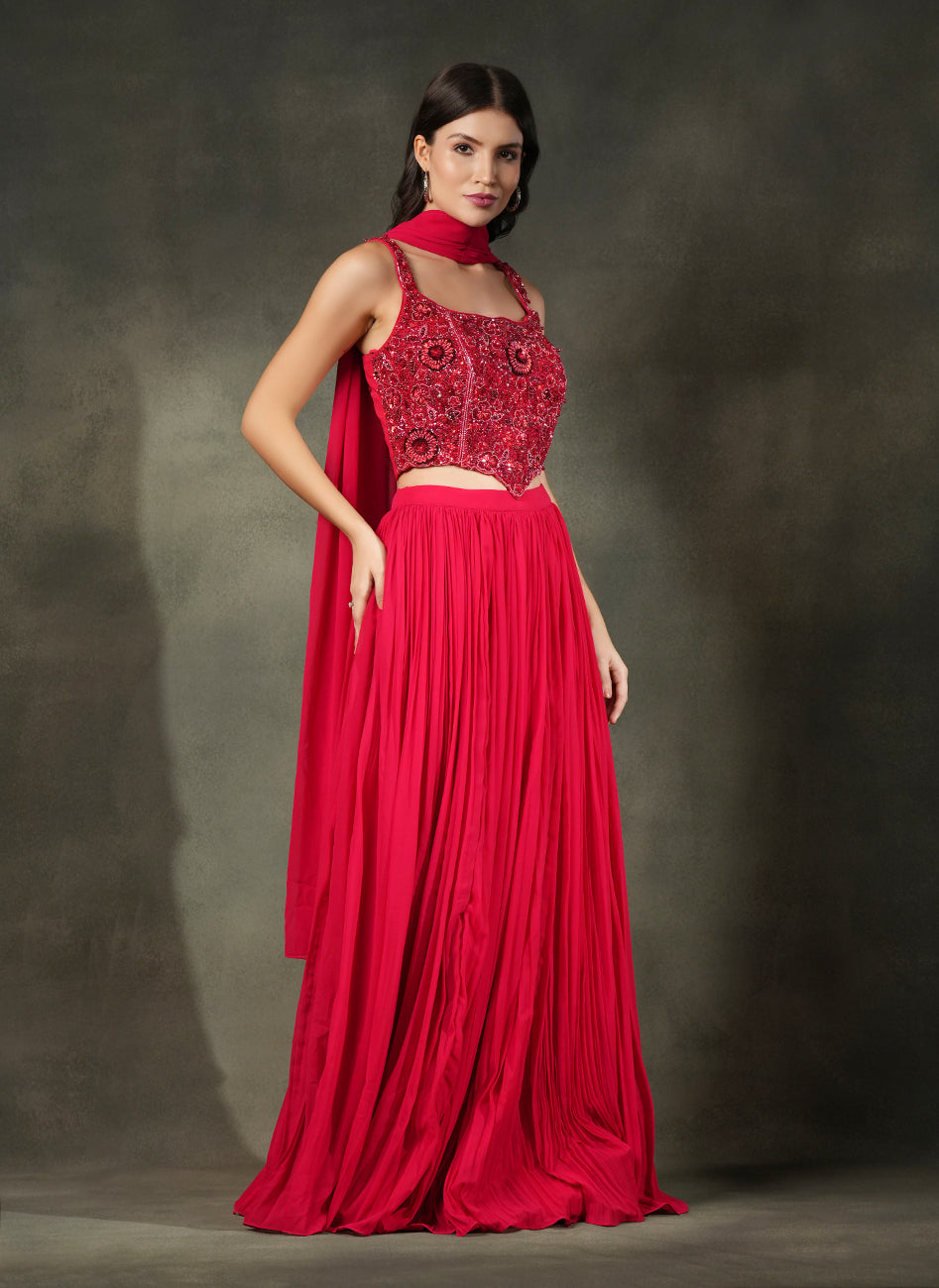 Scarlet Red Lehenga