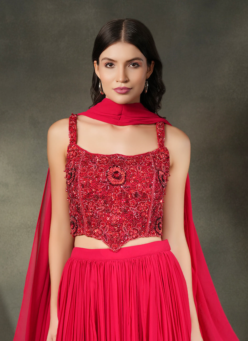 Scarlet Red Lehenga