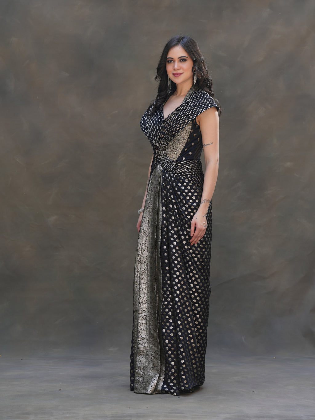 Midnight Zari gown