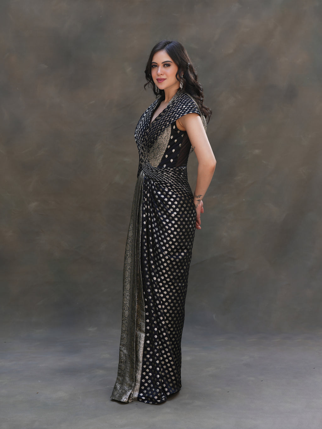 Midnight Zari gown