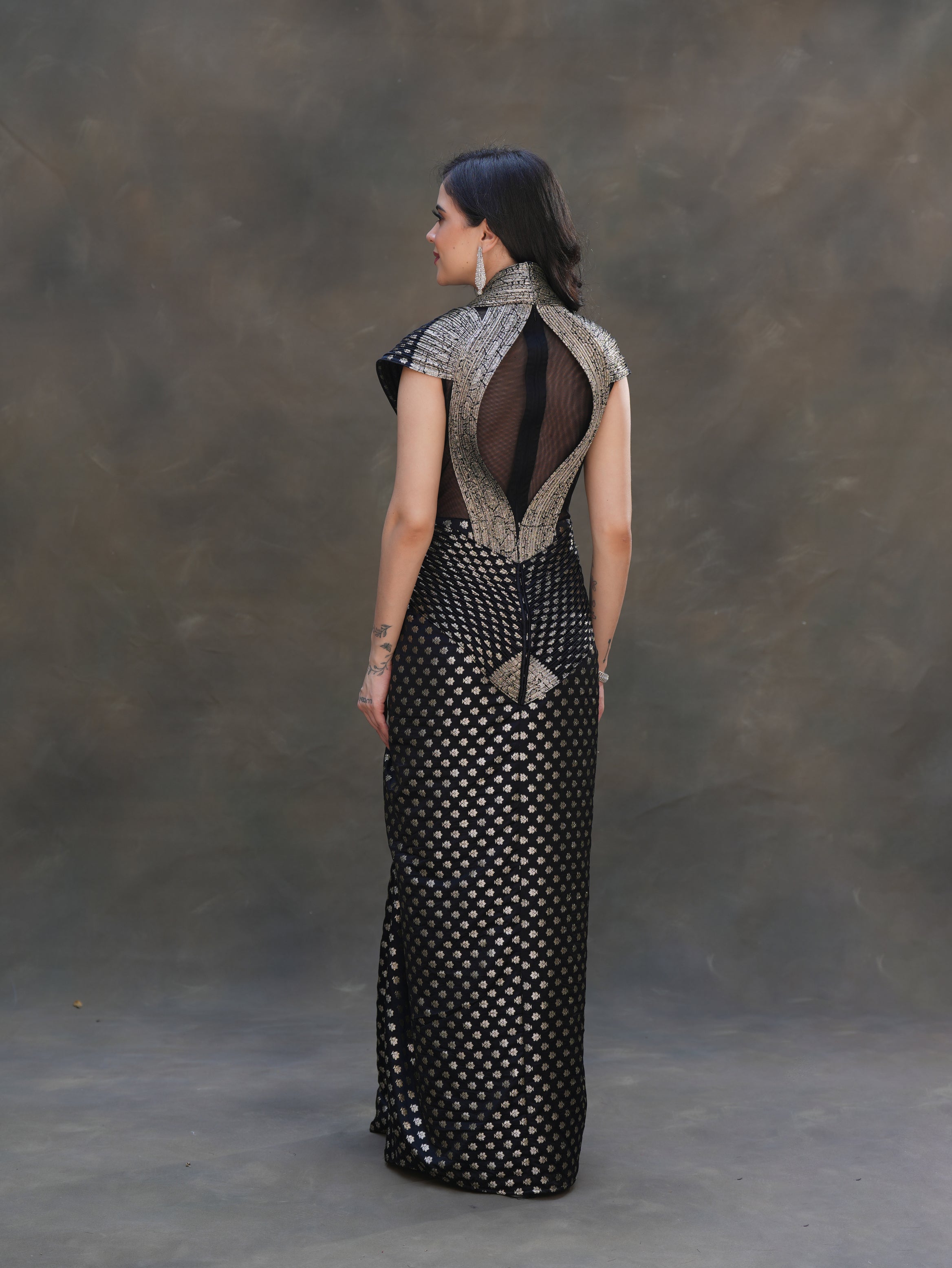 Midnight Zari gown