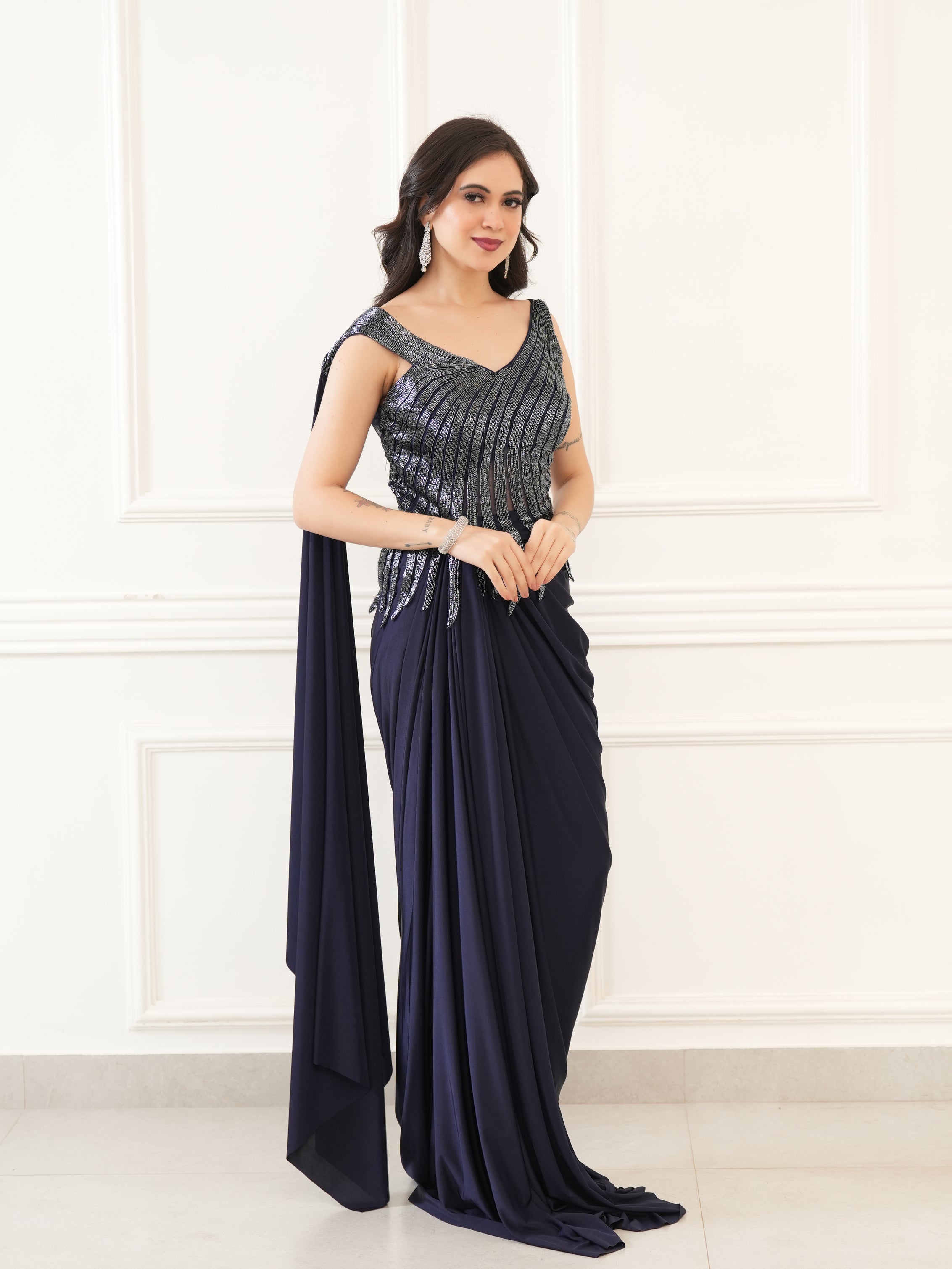 Midnight Cascade Gown