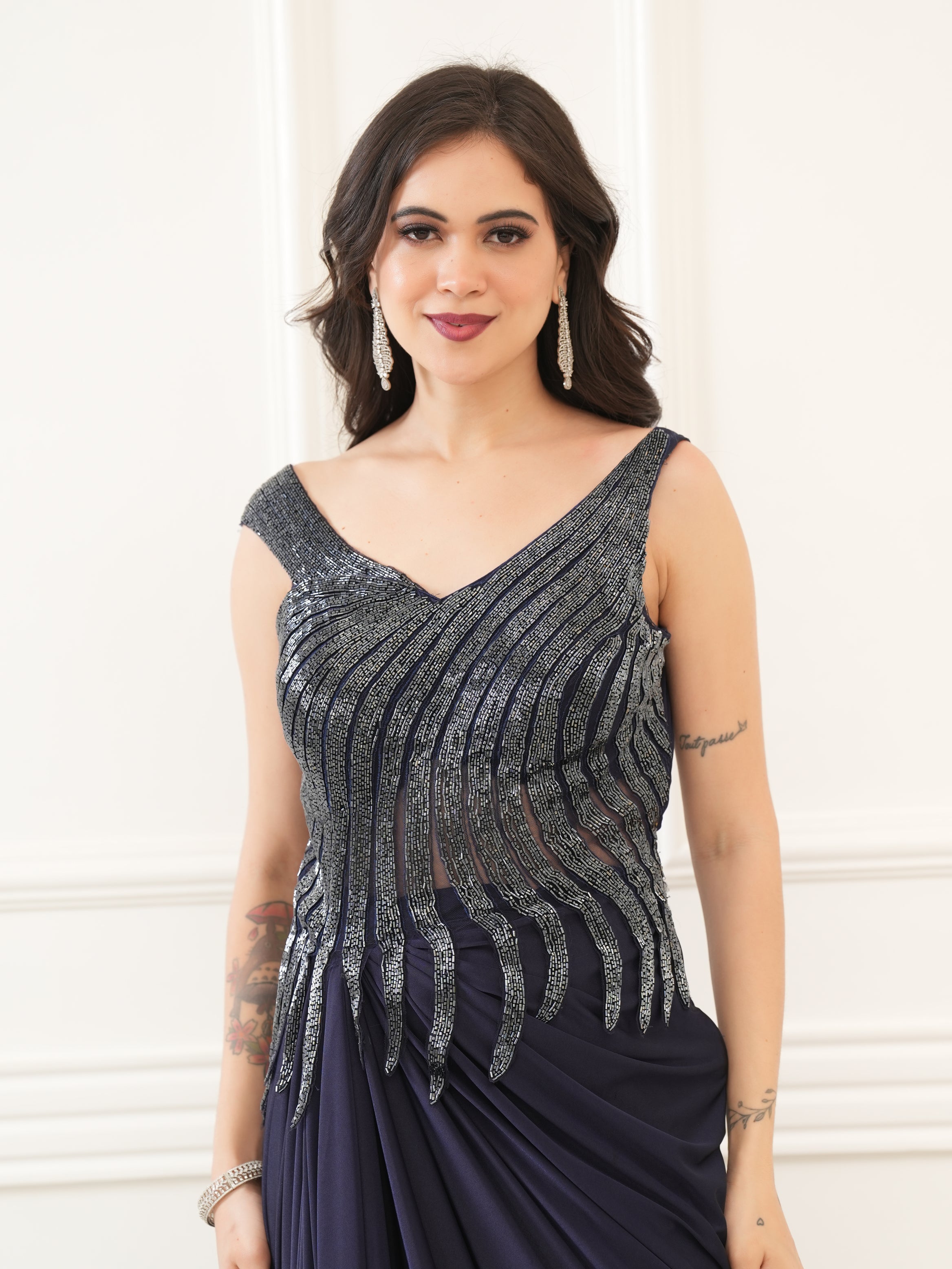 Midnight Cascade Gown