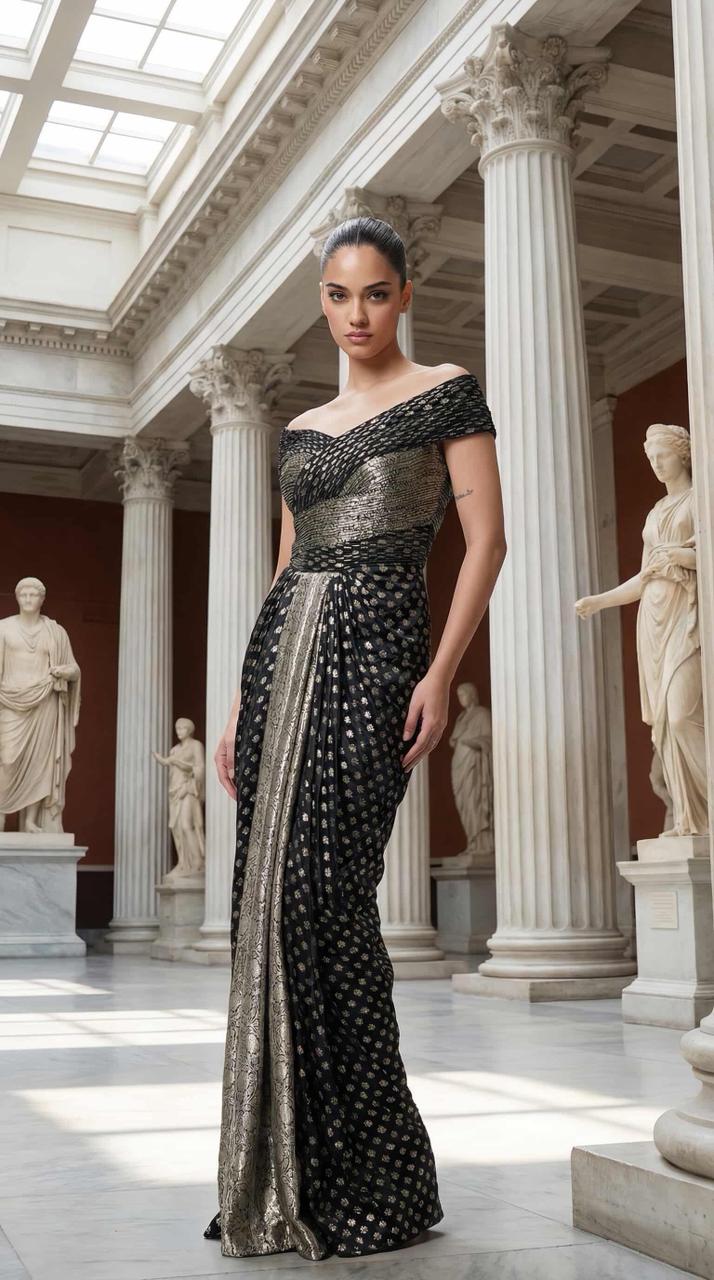 BLACK FUSON GOWN