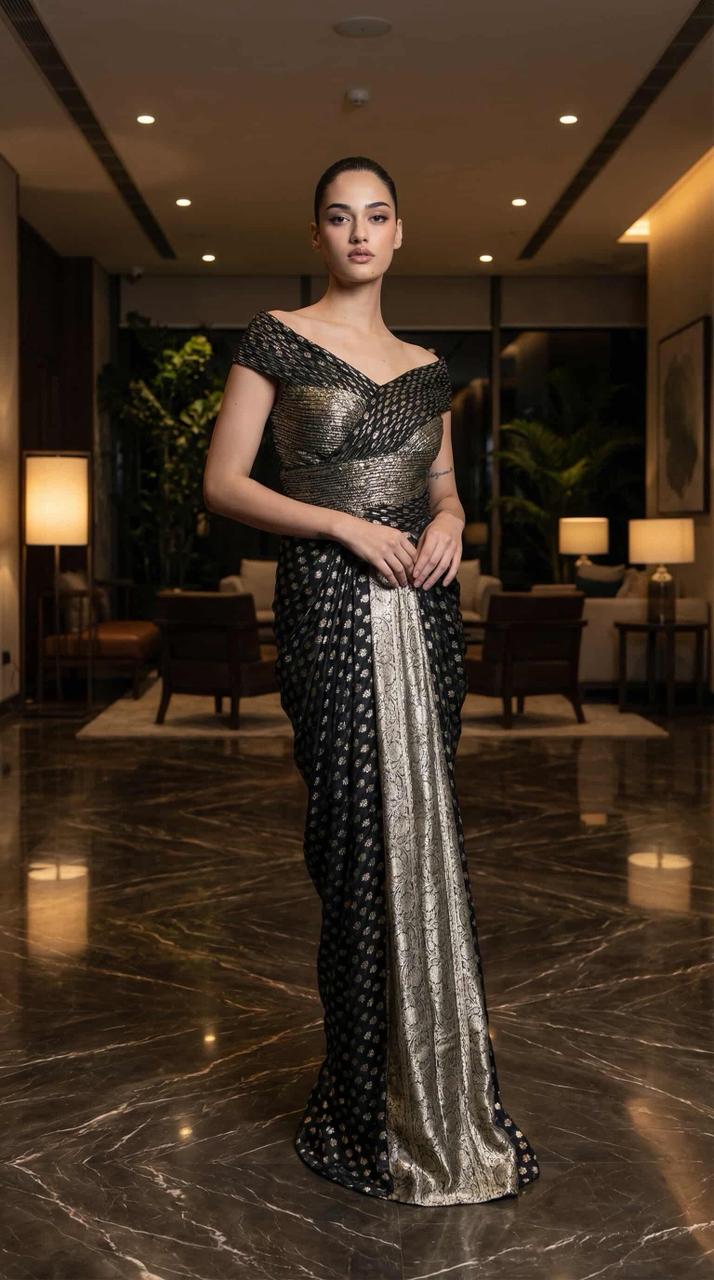 BLACK FUSON GOWN