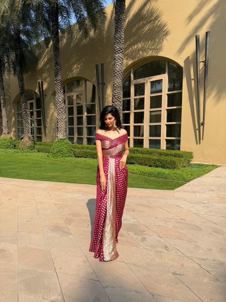 MULBERRY WINE FUSION GOWN