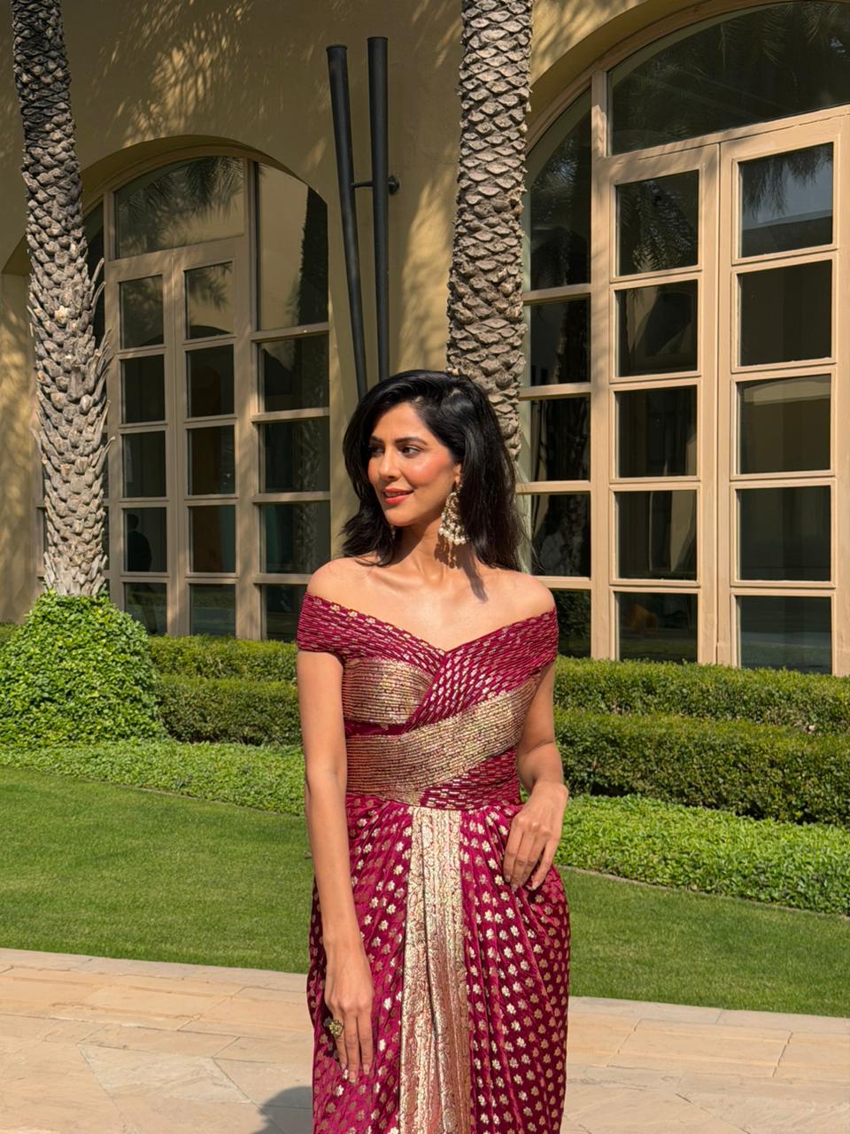 MULBERRY WINE FUSION GOWN