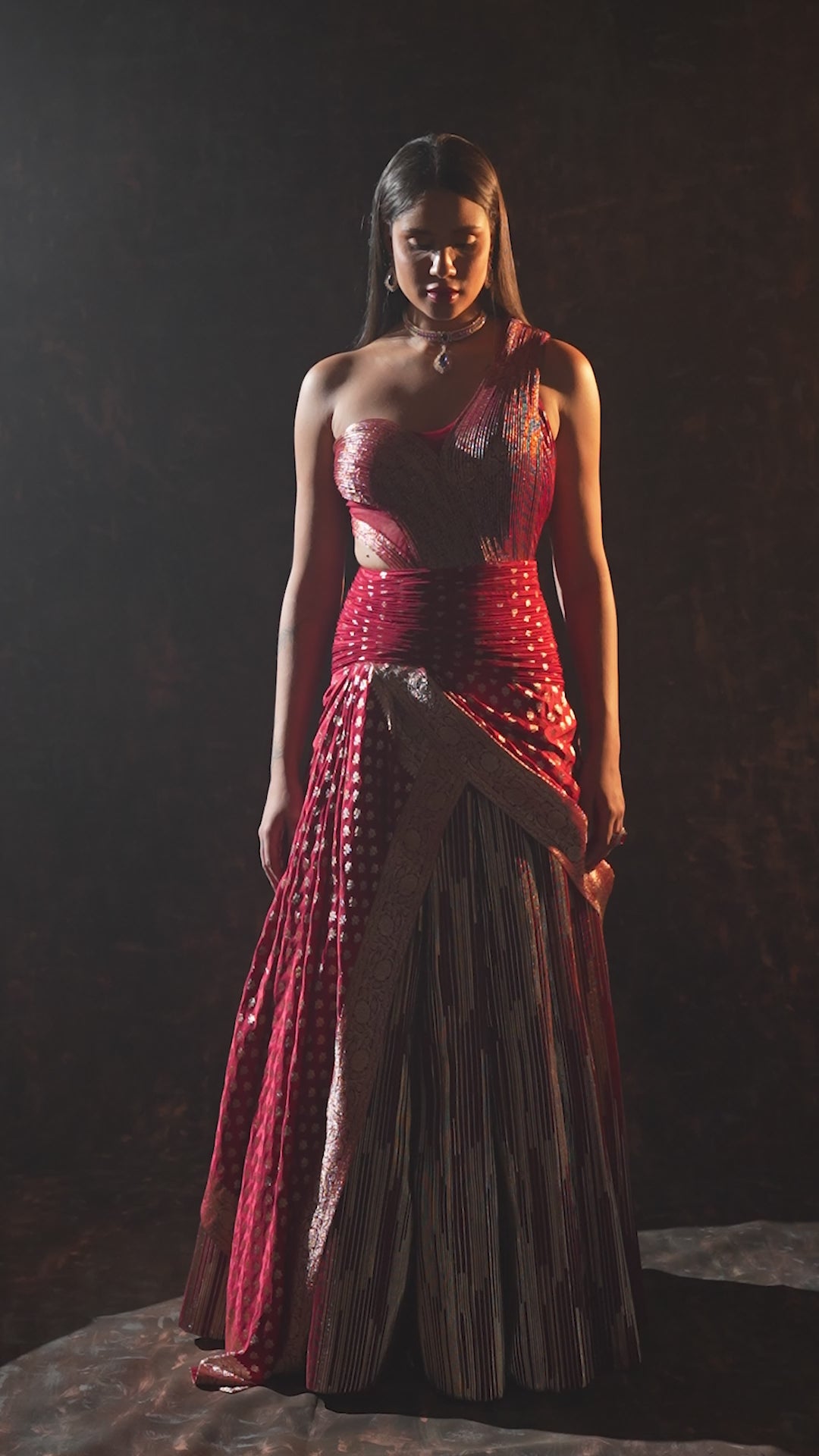 Aurelia zari cascade gown
